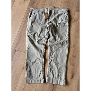 Elliot Mulryan Mens Tan Khaki Chino Pants 40x30 Cotton Blend Stretch Flat Front